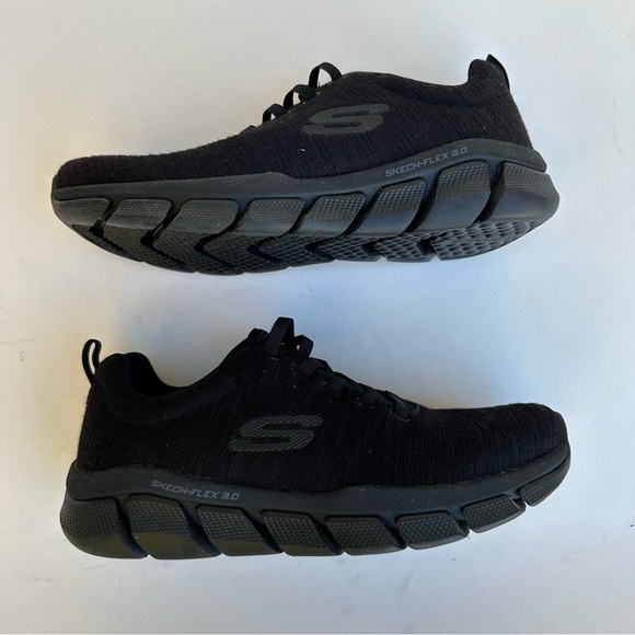 Skechers Sport Shoes Men 11 Wide Black Skech-Flex 3.0 Athletic Running Elastic - Picture 4 of 8